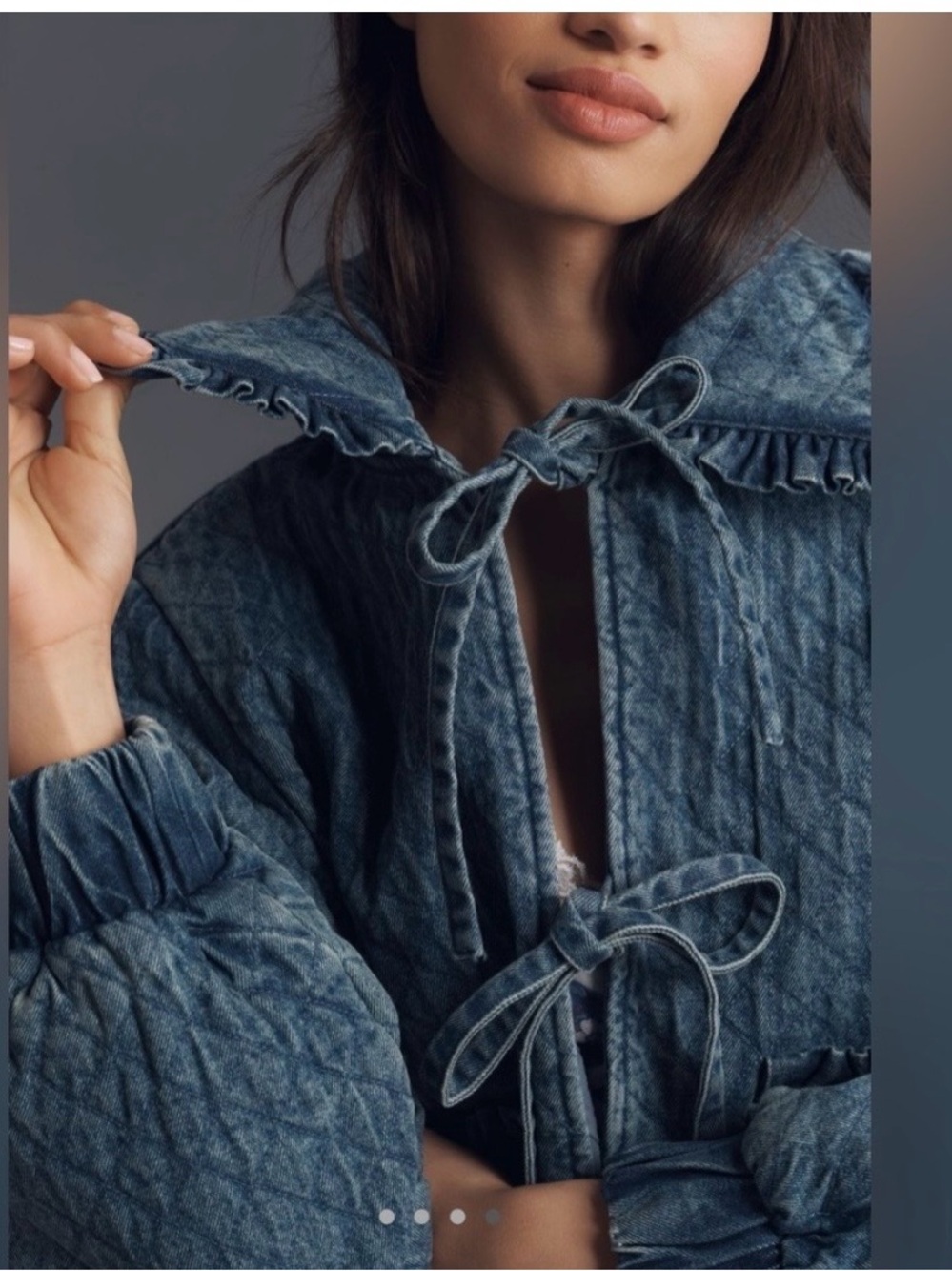 Anthropologie Avec les Filles Quilted Denim Jacket New - Picture 4 of 7